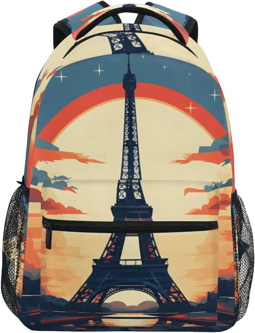 ALAZA Vintage Paris Eiffel Tower Backpacks for Girls Boys School Backpack Kids Bookbag 3rd 4th 5th Grade Elementary Students Daypacks Travel Laptop Shoulder Bag