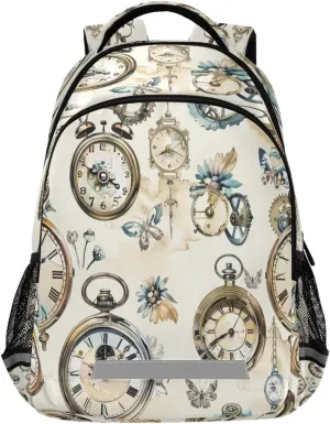 ALAZA Watercolor Shabby Chic Vintage Steampunk Backpacks Travel Laptop Daypack School Book Bag for Men Women Teens Kids