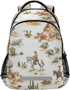 ALAZA Western Cowboy Cactus Backpacks Travel Laptop Daypack School Book Bag for Men Women Teens Kids