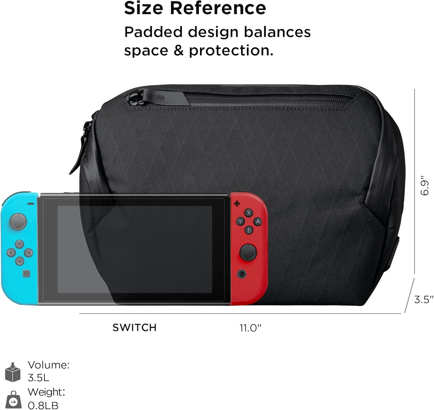 ALPAKA Vertex Pouch - All-in-One Sling Bag, EDC Pouch, and Desk Caddy - Fits an iPad Mini, Headphones, and More - Weatherproof Black X-Pac RX36 Fabric