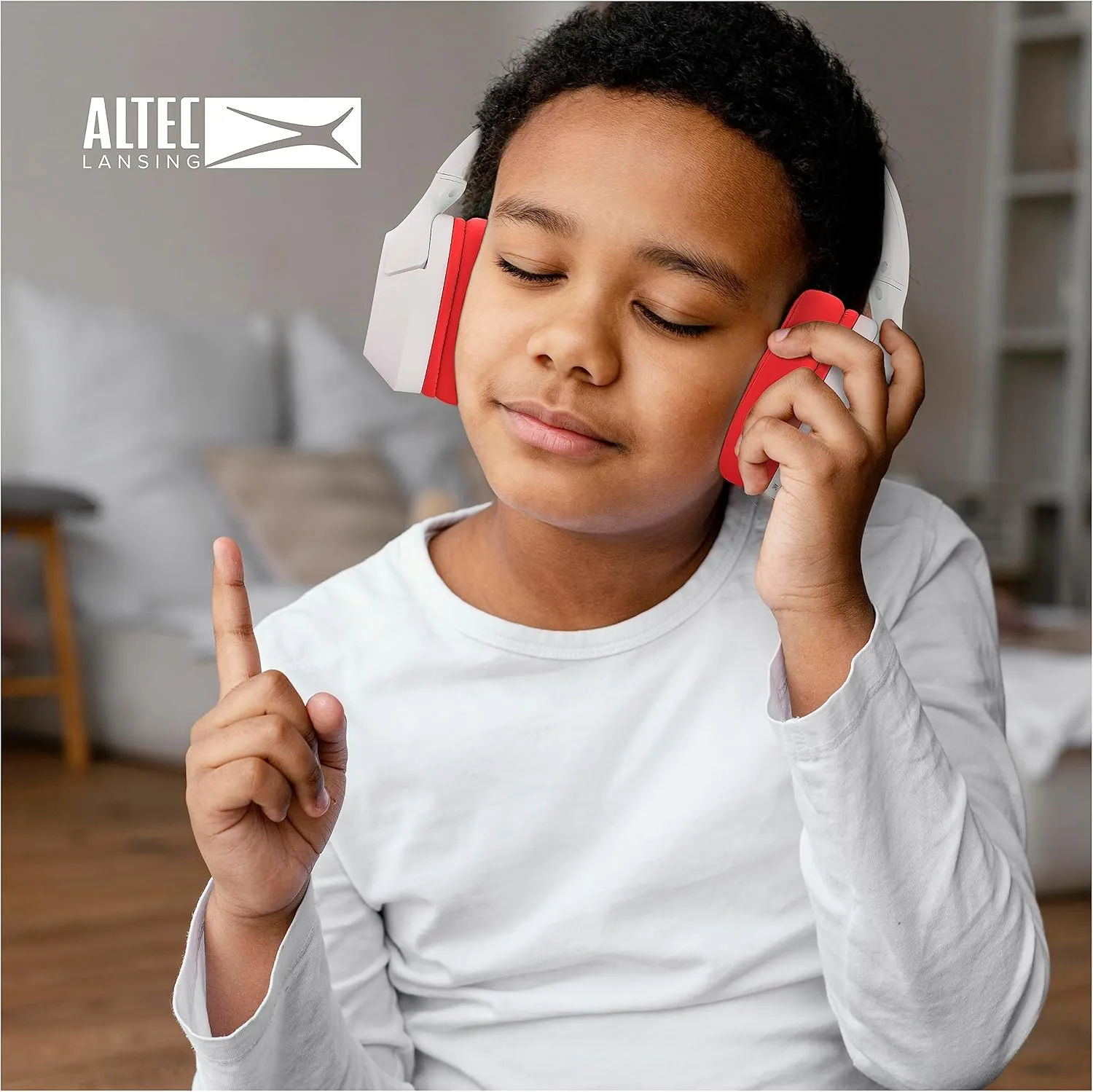Altec Lansing Kid Safe Noise Cancelling Wireless Headphones 15H Battery, 85dB Volume Limit, Foldable Design Powerful Sound, Active Noise Cancellation Perfect for Kids Ages 7 