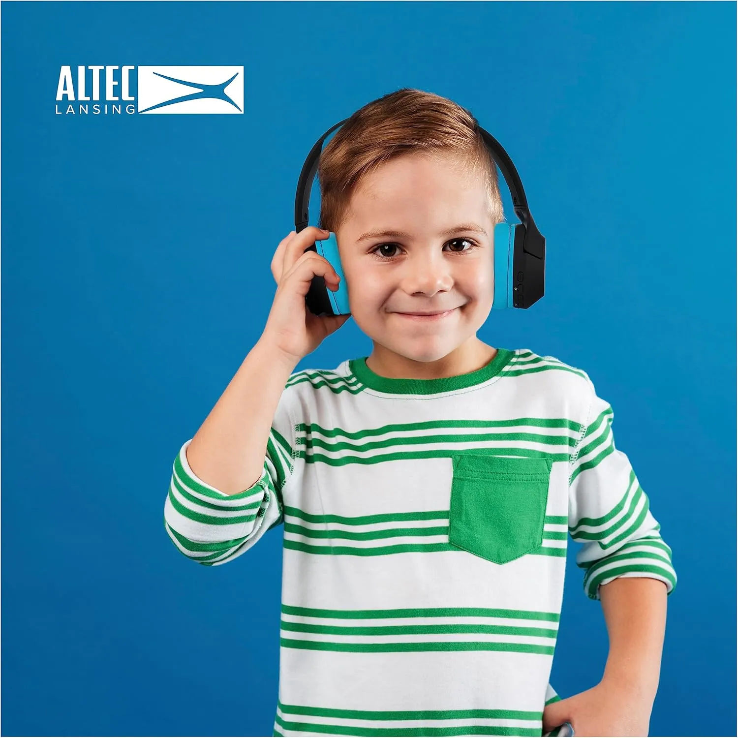 Altec Lansing Kid Safe Noise Cancelling Wireless Headphones 15H Battery, 85dB Volume Limit, Foldable Design Powerful Sound, Active Noise Cancellation Perfect for Kids Ages 7 