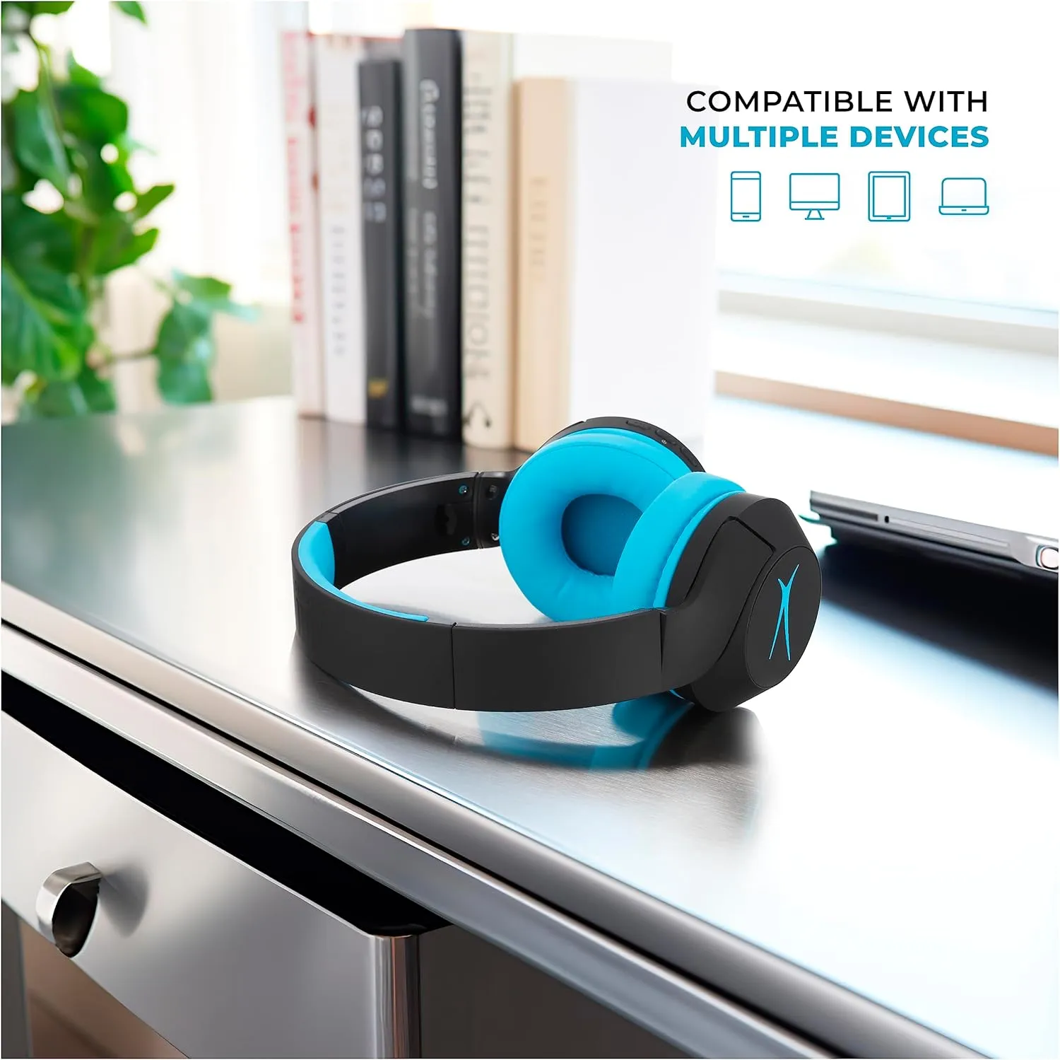 Altec Lansing Kid Safe Noise Cancelling Wireless Headphones 15H Battery, 85dB Volume Limit, Foldable Design Powerful Sound, Active Noise Cancellation Perfect for Kids Ages 7 
