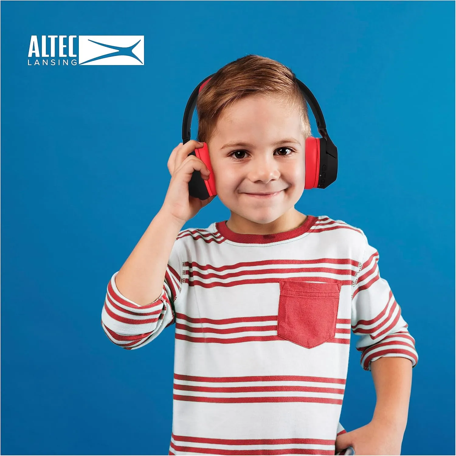 Altec Lansing Kid Safe Noise Cancelling Wireless Headphones 15H Battery, 85dB Volume Limit, Foldable Design Powerful Sound, Active Noise Cancellation Perfect for Kids Ages 7 