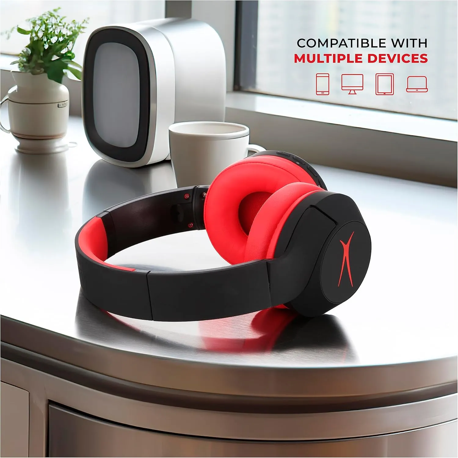 Altec Lansing Kid Safe Noise Cancelling Wireless Headphones 15H Battery, 85dB Volume Limit, Foldable Design Powerful Sound, Active Noise Cancellation Perfect for Kids Ages 7 