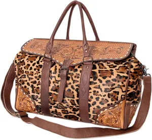 American Darling ADBG516 Duffel Hand Tooled Saddle Blanket Genuine Leather Women Bag Western Handbag Purse