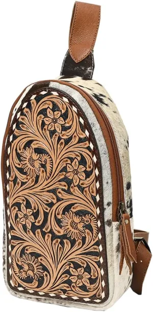 American Darling ADBGA544 Sling Hand Tooled Genuine Leather Women Bag Western Handbag Purse| Sling Bag | Leather Sling Bag |