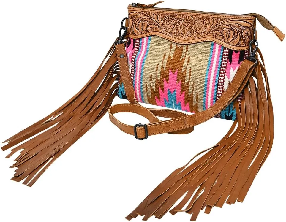 American Darling Cross Body Hand Tooled Saddle Blanket Genuine Leather Western Women Bag Handbag Purse | Crossbody Bag for Women | Cute Crossbody Bag | Crossbody Purse