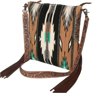 American Darling Saddle Blanket Genuine Leather Women Bag Western Handbag Purse