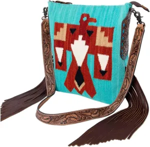 American Darling Saddle Blanket Genuine Leather Women Bag Western Handbag Purse