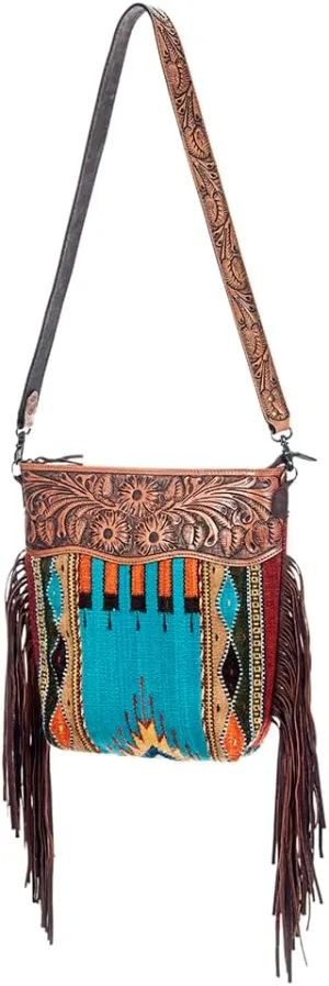 American Darling Signature Crossbody Hand Tooled Saddle Blanket Genuine Leather Women Bag Western Handbag Purse