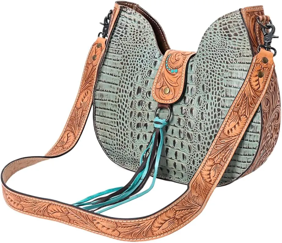 American Darling Tote Saddle Blanket Genuine Leather Western Women Bag Handbag Purse | Western Tote Bag | Travel Tote Bags | College Tote Bag | Casual Tote Bag | 12in (H) X 16in (W) X 5in (D)