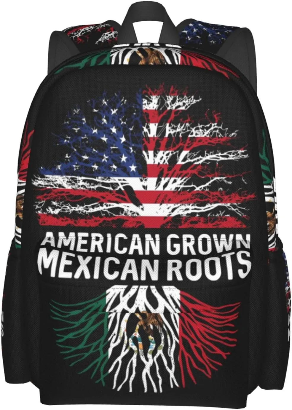 American Grown Mexican Roots Mexico Flag Tree Laptop Backpack Work Travel Backpacks Business Rucksack Casual Outdoor Daypack with Adjustable Strap Bags for Sports Office Gym Hiking