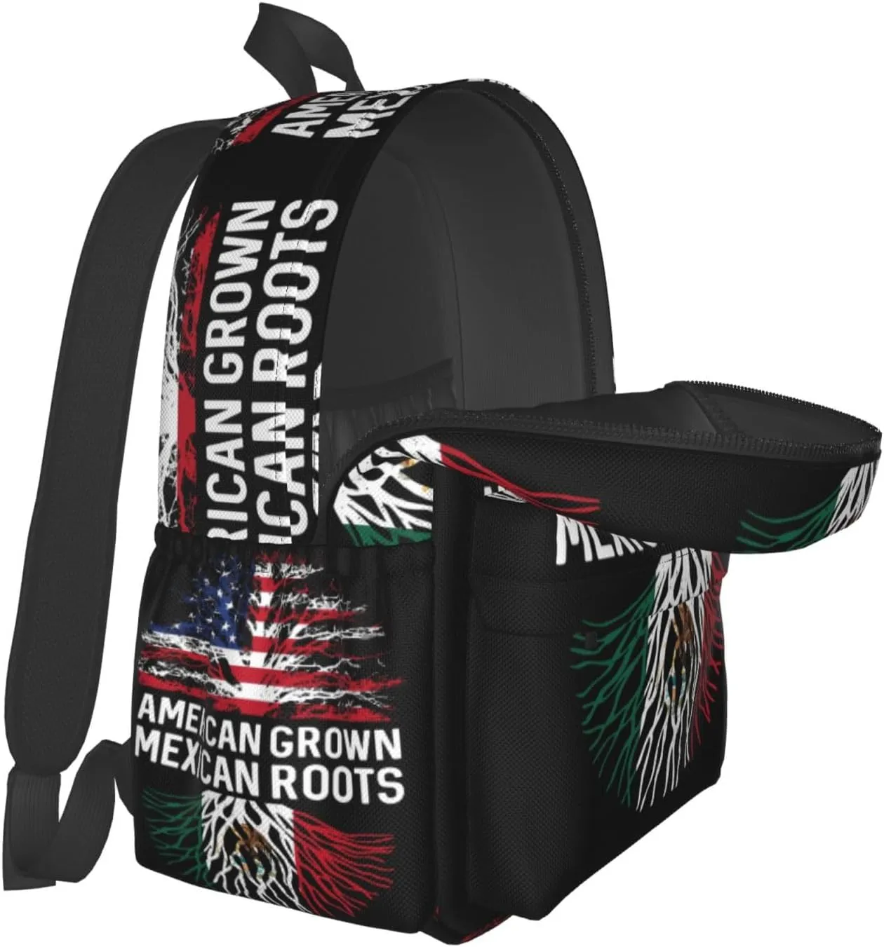 American Grown Mexican Roots Mexico Flag Tree Laptop Backpack Work Travel Backpacks Business Rucksack Casual Outdoor Daypack with Adjustable Strap Bags for Sports Office Gym Hiking