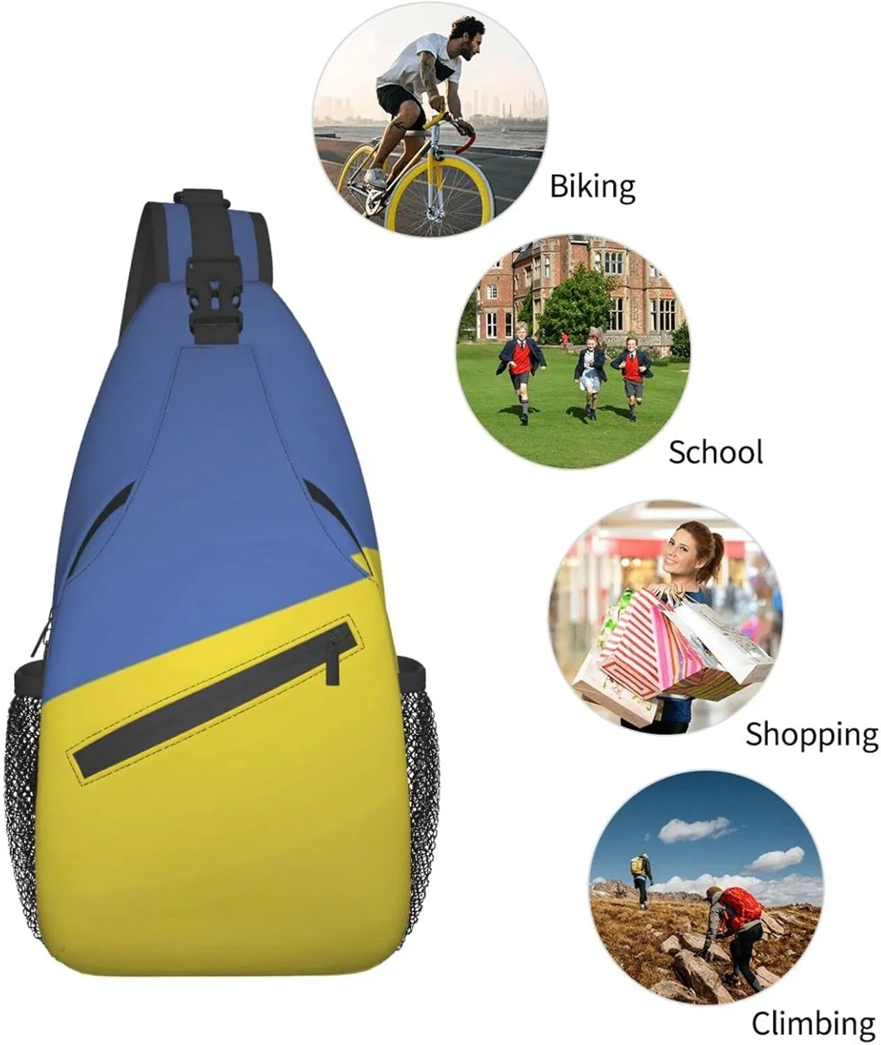 AMRANDOM Sling Bag Multipurpose Chest Crossbody with Adjustable Strap Outdoor Backpack