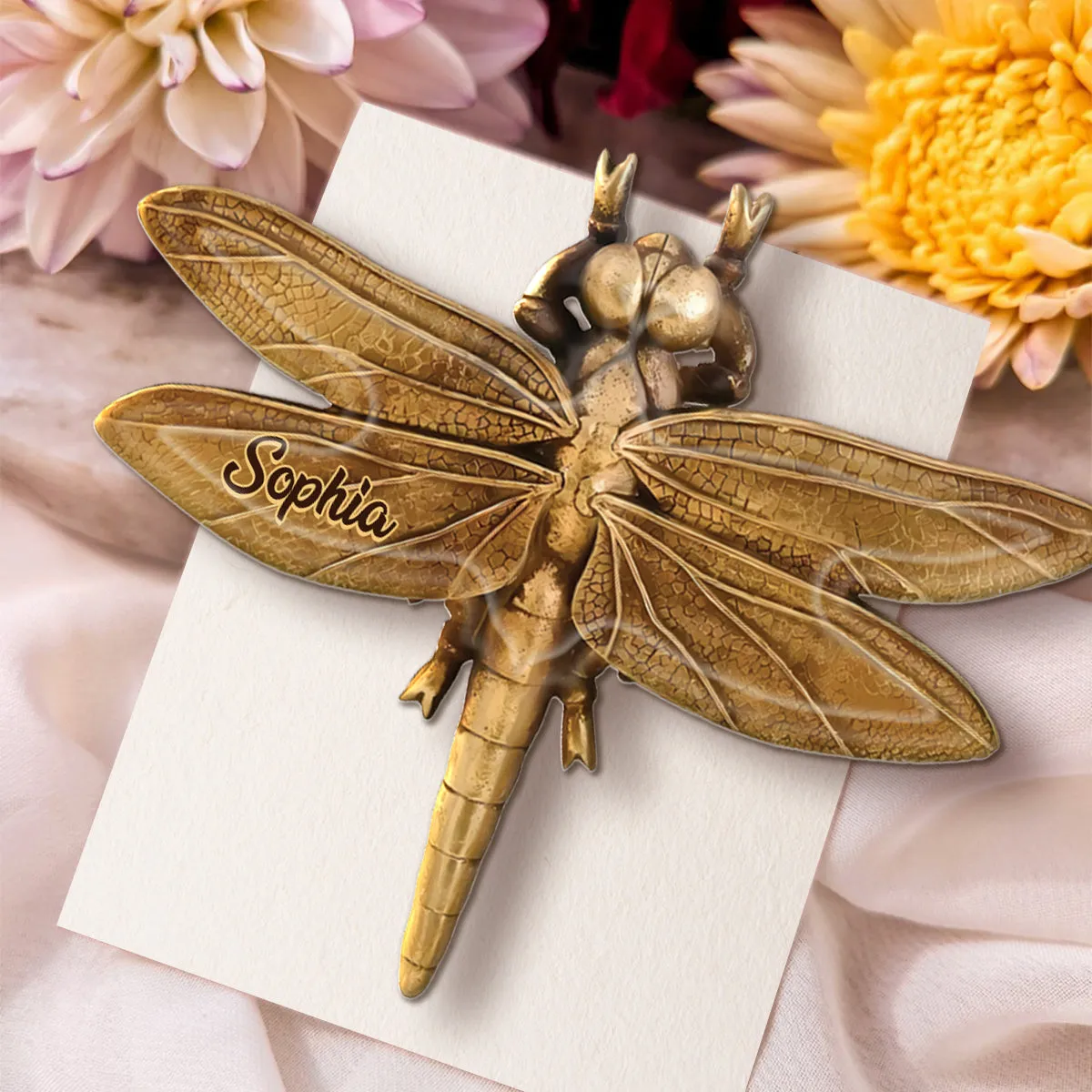 And I Think to Myself What a Wonderful World - Love Dragonfly - Personalized Dragonfly Acrylic Enamel Pin