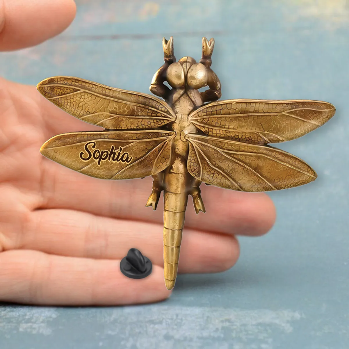 And I Think to Myself What a Wonderful World - Love Dragonfly - Personalized Dragonfly Acrylic Enamel Pin