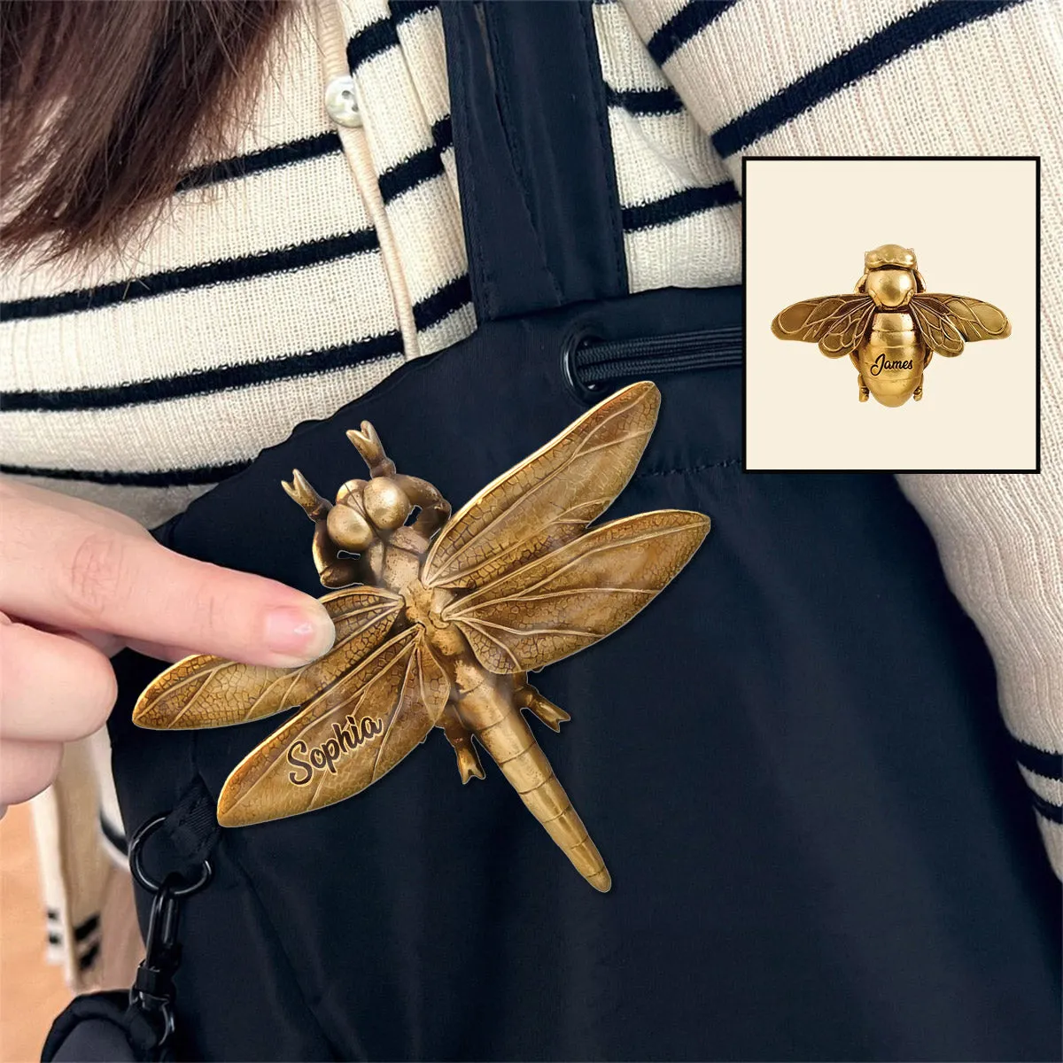 And I Think to Myself What a Wonderful World - Love Dragonfly - Personalized Dragonfly Acrylic Enamel Pin