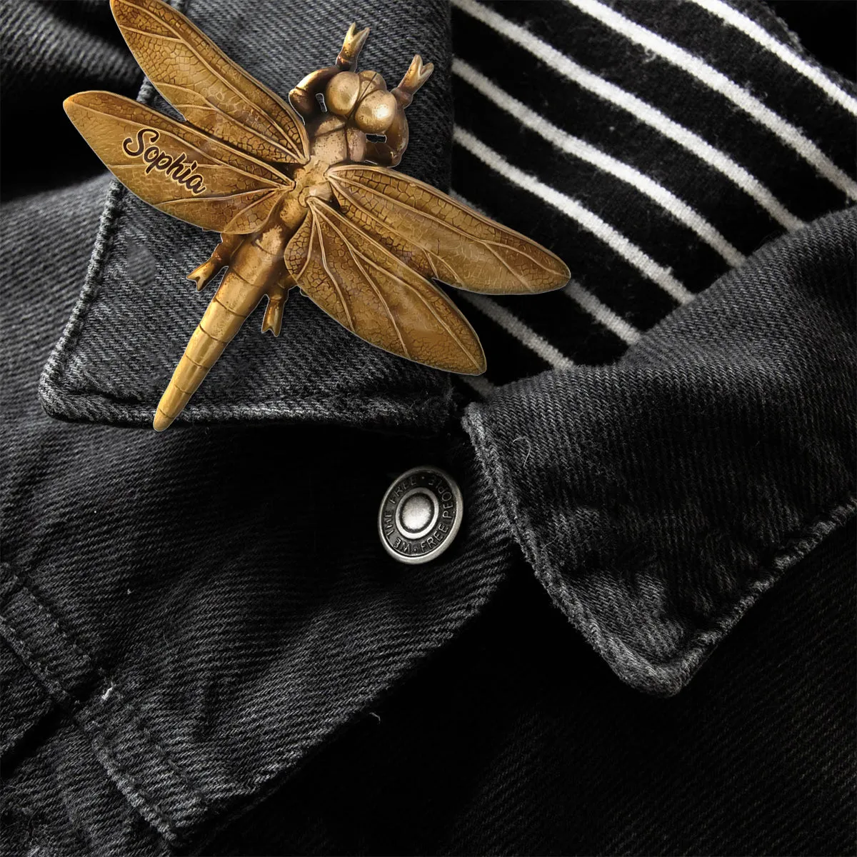 And I Think to Myself What a Wonderful World - Love Dragonfly - Personalized Dragonfly Acrylic Enamel Pin