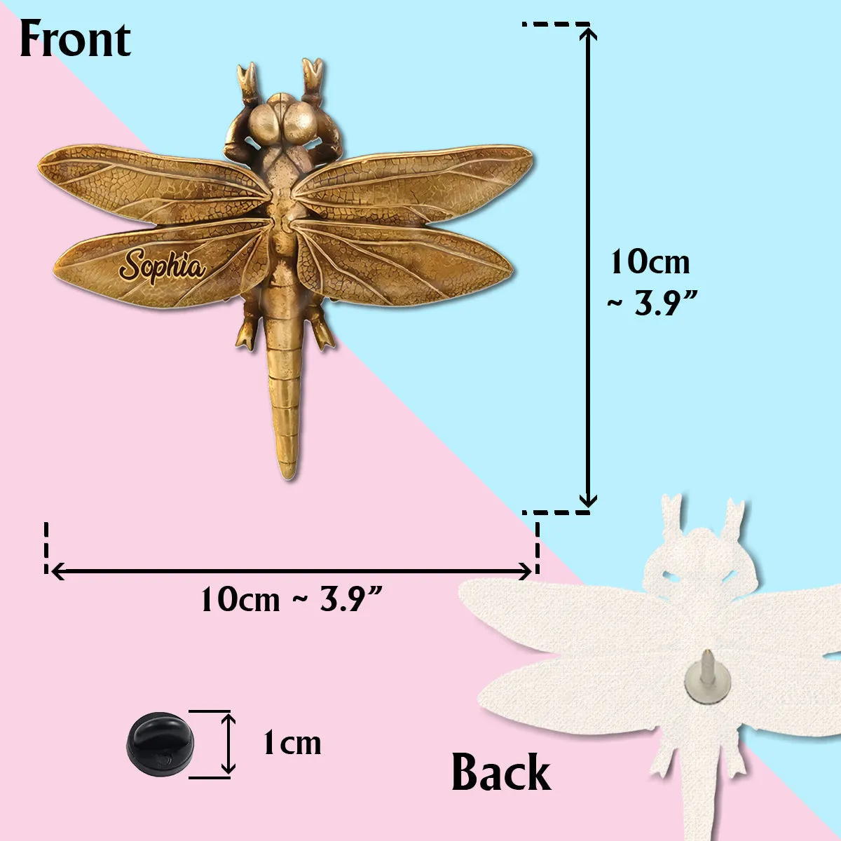 And I Think to Myself What a Wonderful World - Love Dragonfly - Personalized Dragonfly Acrylic Enamel Pin