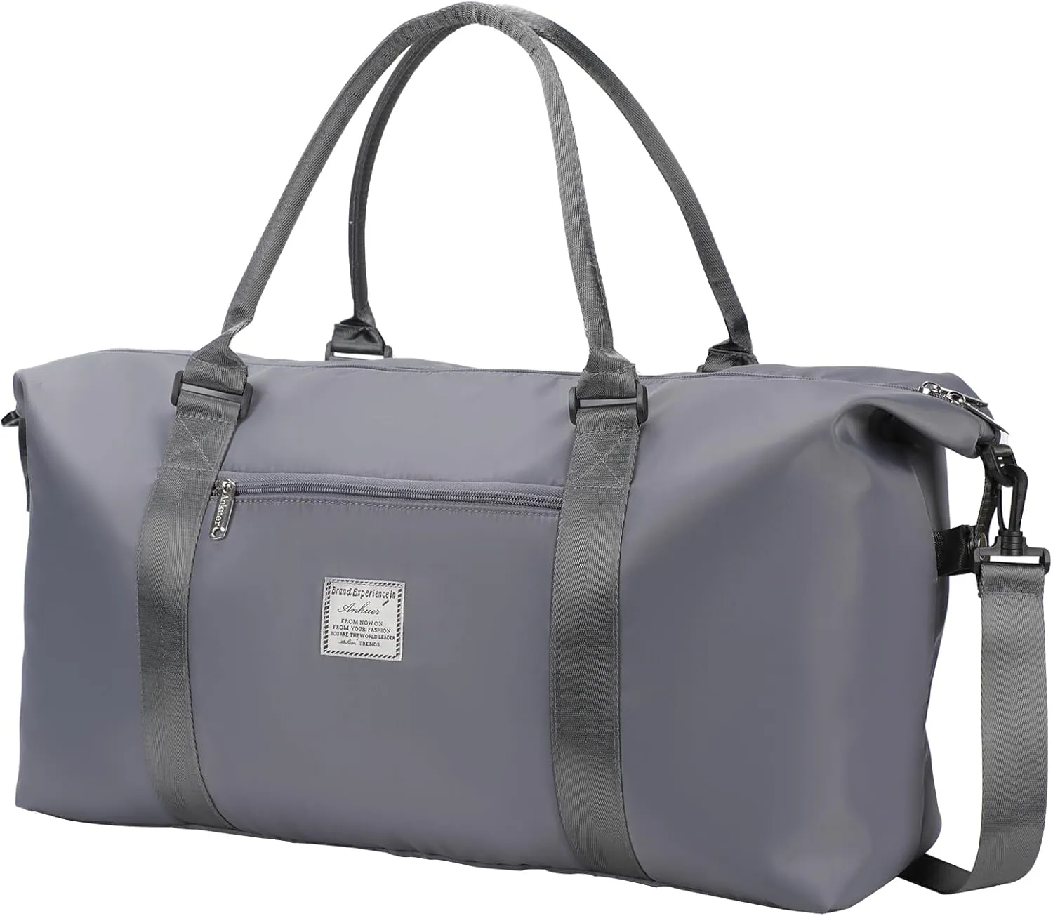 ANKUER Large Duffle Bag for Travel, Sports Gym Tote Bag for Women, Carry on Overnight Bag with Luggage Sleeve for Airplanes, Shoulder Weekender Bags Hospital Bag (Grey)