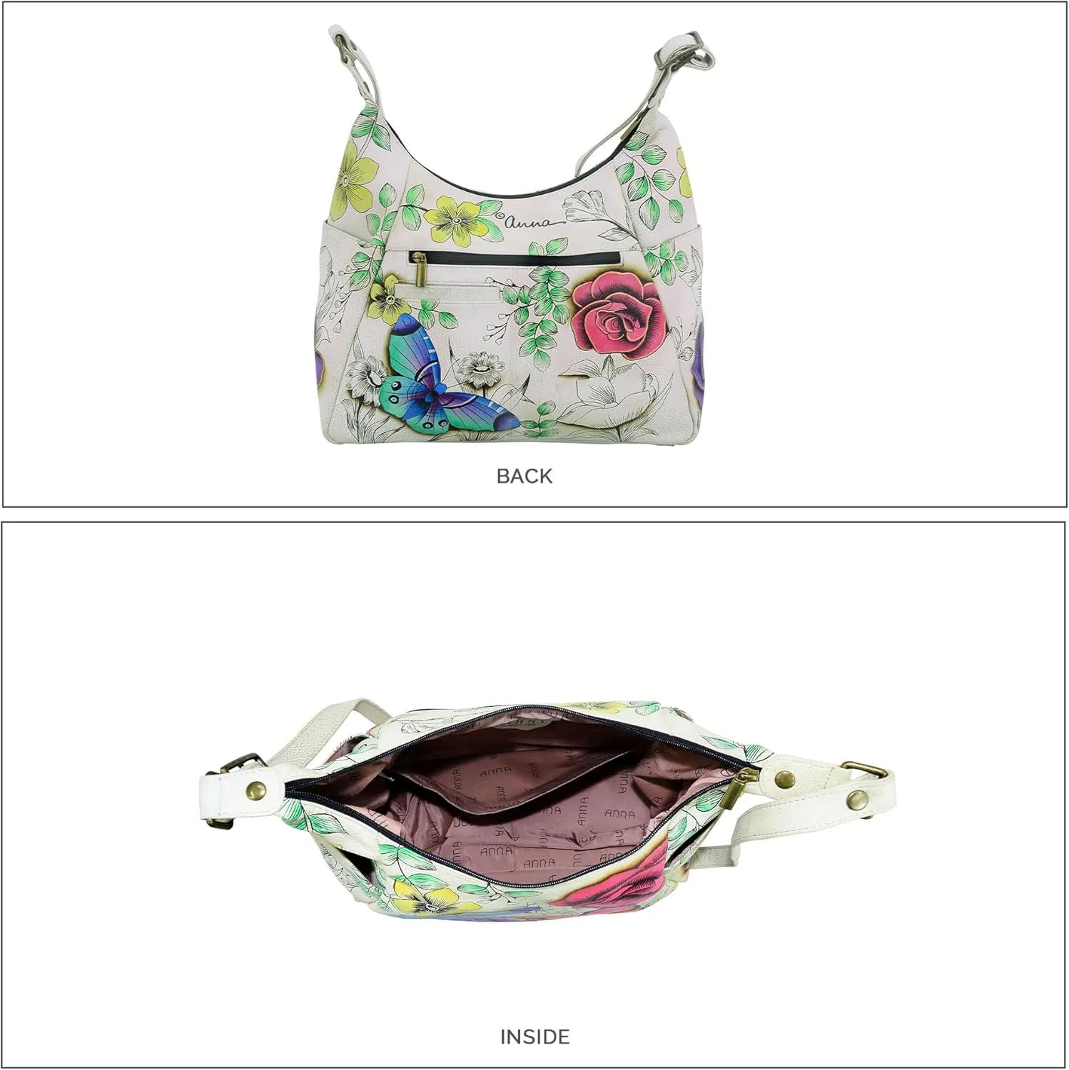 Anna By Anuschka Handpainted Large Multi Pocket Hobo