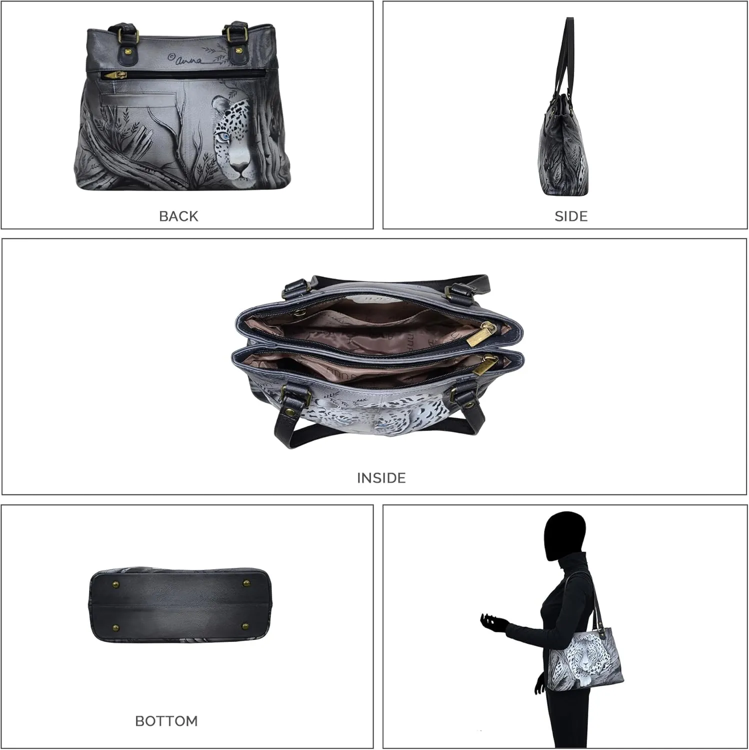 Anna by Anuschka Satchel Shoulder Handbag - Genuine Leather