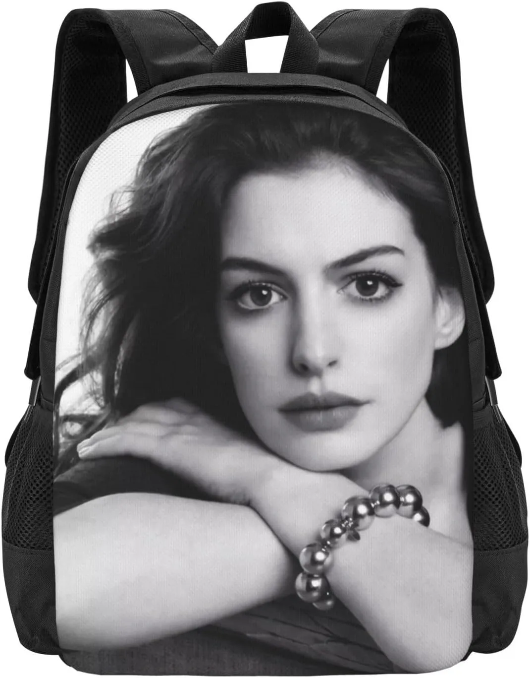 Anne Actor Hathaway Backpack Laptop Computer Backpacks Travel Bag Double Shoulder Daypack for Work Hiking 15.6 Inch