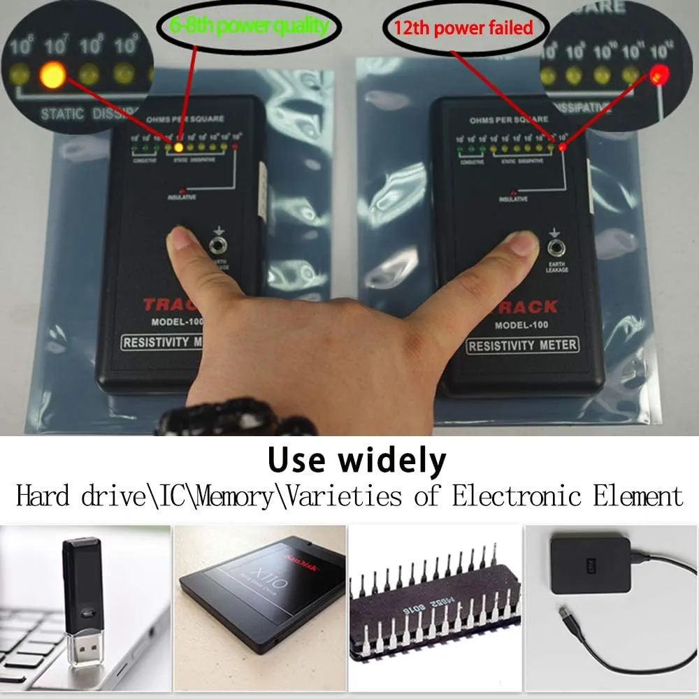 Anti Static Bags,100pcs 5.9x7.87in/15x20cm Premium ESD Bags Resealable for 3.5'' SSD HDD with 100pcs Labels, Antistatic Bag for Hand Drive or Varieties of Electronic Device