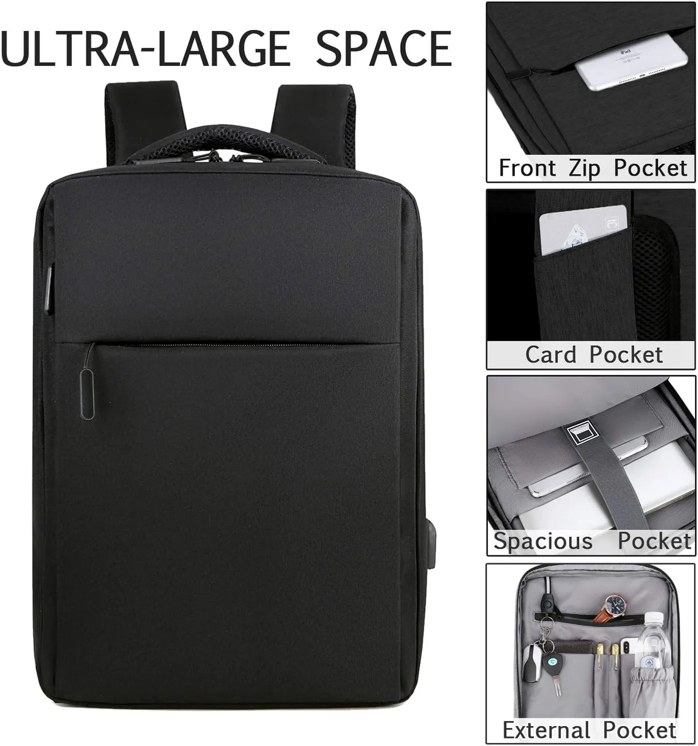 Anti-theft Laptop Backpack Business Bags with USB Charging Port A3