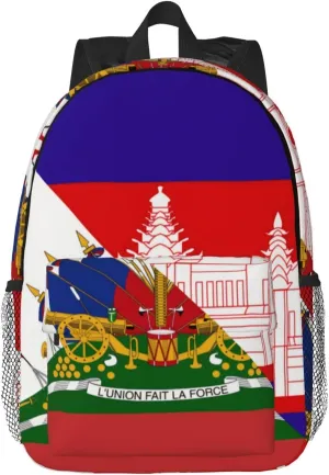 ASYG Cute Haiti Haitian Flag Sling Backpack Cute Laptop Backpack Bags for Men Women