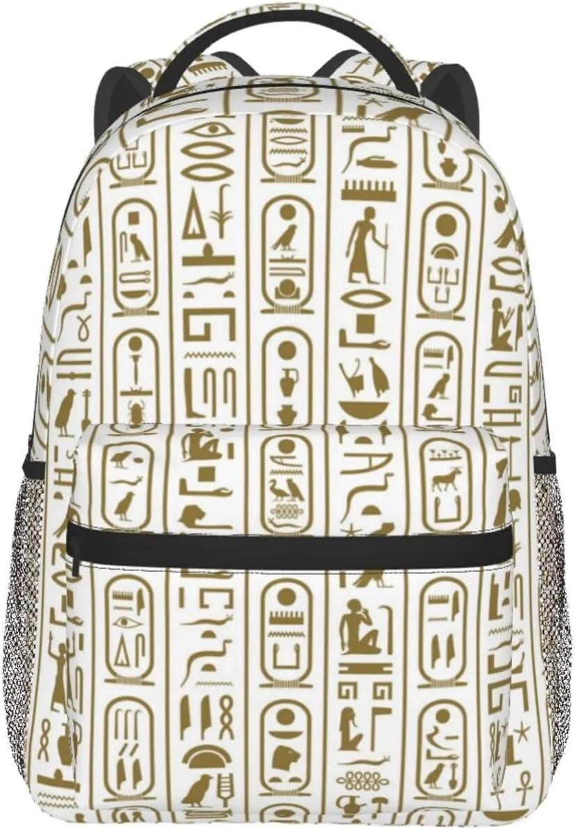 ASYG Egyptian Backpack Hieroglyphics Laptop Backpack Ancient Egytp Tablet Travel Bag Egypt Bag
