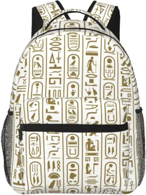 ASYG Egyptian Backpack Hieroglyphics Laptop Backpack Ancient Egytp Tablet Travel Bag Egypt Bag