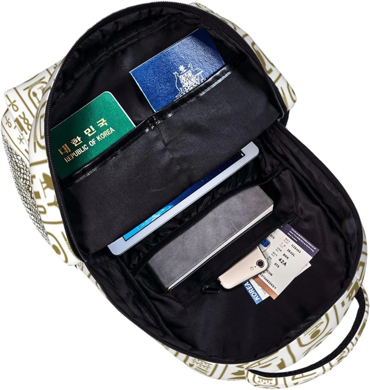 ASYG Egyptian Backpack Hieroglyphics Laptop Backpack Ancient Egytp Tablet Travel Bag Egypt Bag