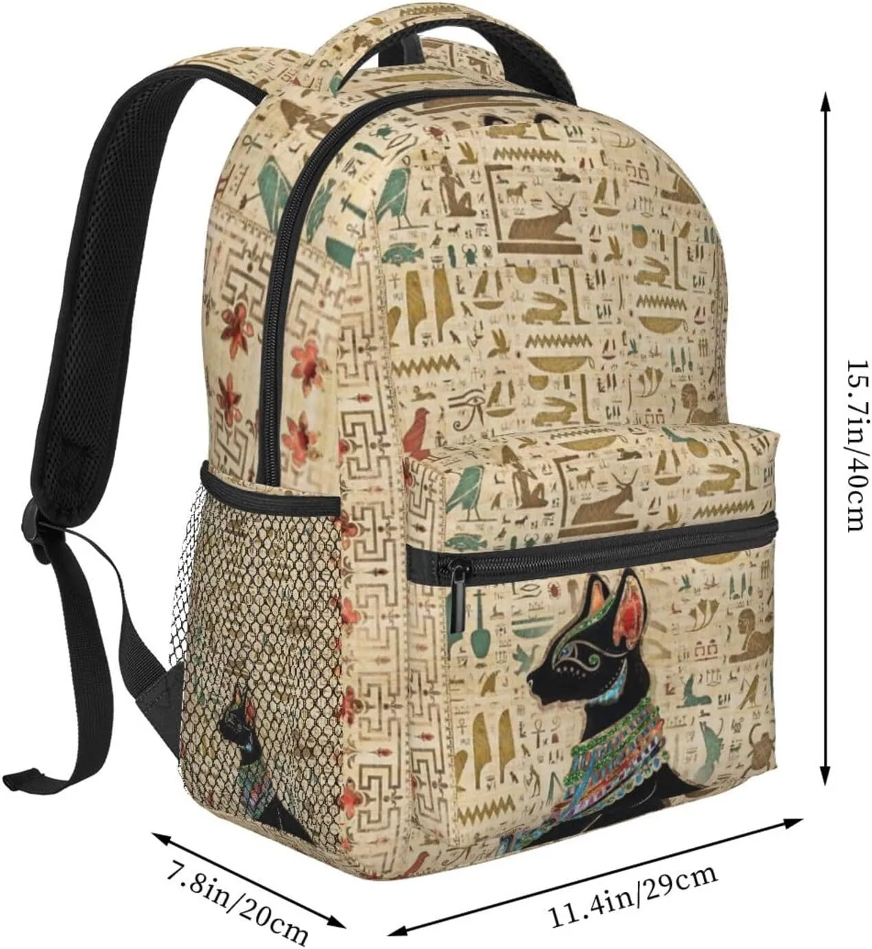 ASYG Egyptian Backpack Hieroglyphics Laptop Backpack Ancient Egytp Tablet Travel Bag Egypt Bag