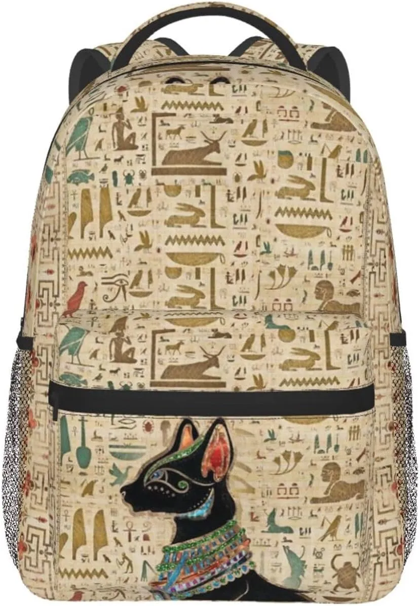 ASYG Egyptian Backpack Hieroglyphics Laptop Backpack Ancient Egytp Tablet Travel Bag Egypt Bag