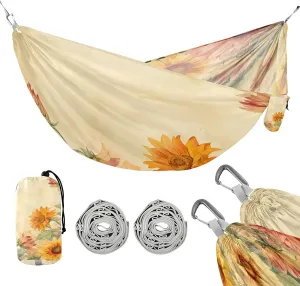 ATTX Vintage Sunflowers Camping Hammock - Lightweight & Portable Hammocks, Heavy Duty 330lbs Capacity for Indoor, Hiking, Backpacking, Travel, Backyard, Beach#559
