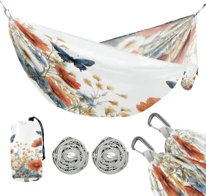 ATTX Vintage Wildflowers Camping Hammock - Lightweight & Portable Hammocks, Heavy Duty 330lbs Capacity for Indoor, Hiking, Backpacking, Travel, Backyard, Beach#220