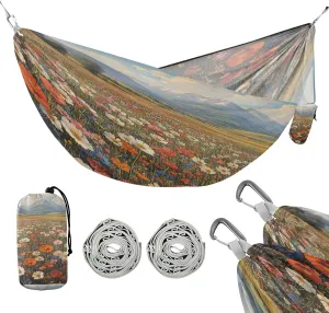 ATTX Vintage Wildflowers Oil Painting Camping Hammock - Lightweight & Portable Hammocks, Heavy Duty 330lbs Capacity for Indoor, Hiking, Backpacking, Travel, Backyard, Beach#233