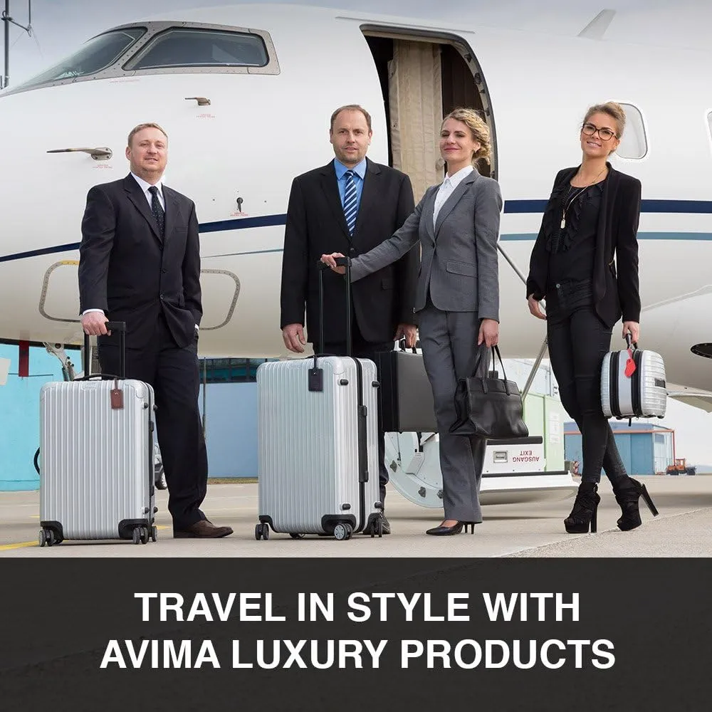 AVIMA® BEST Premium Handcrafted Leather Luggage Tags 2 Pieces Set
