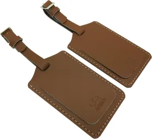 AVIMA® BEST Premium Handcrafted Leather Luggage Tags 2 Pieces Set