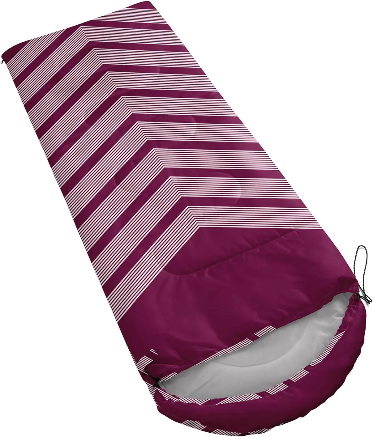 Axolotl Black and Grey Sleeping Bag for Adults,Stripe Camping Bag,3 Season Warm Cool Weather Backpacking Bag,Waterproof Portable Sleeping Bag with Compression Sack for Camping Hiking Outdoor Travel