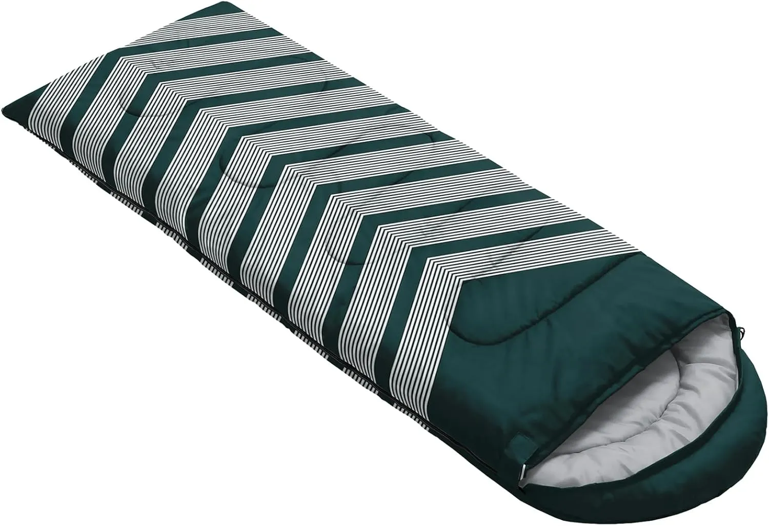 Axolotl Black and Grey Sleeping Bag for Adults,Stripe Camping Bag,3 Season Warm Cool Weather Backpacking Bag,Waterproof Portable Sleeping Bag with Compression Sack for Camping Hiking Outdoor Travel