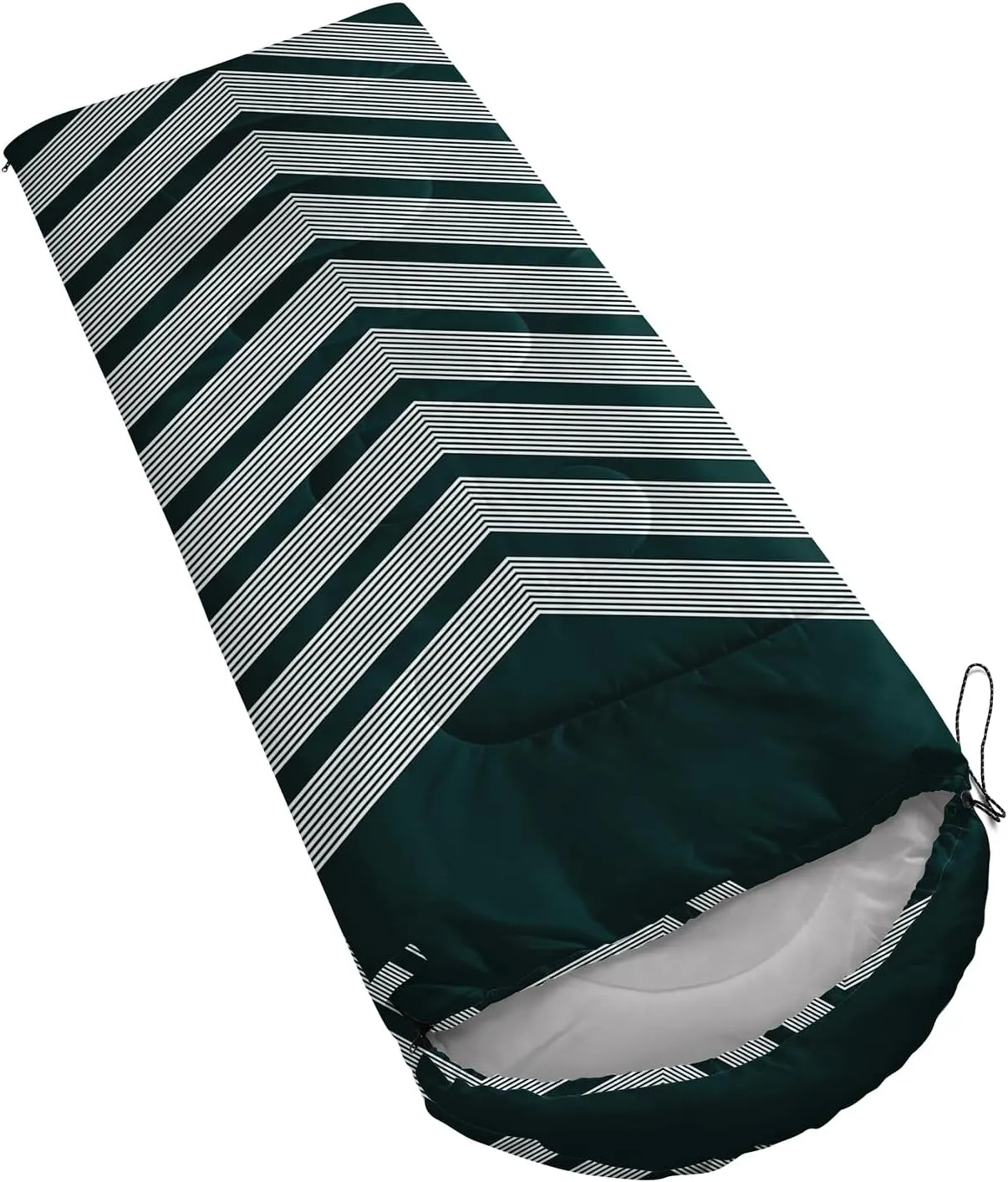 Axolotl Black and Grey Sleeping Bag for Adults,Stripe Camping Bag,3 Season Warm Cool Weather Backpacking Bag,Waterproof Portable Sleeping Bag with Compression Sack for Camping Hiking Outdoor Travel