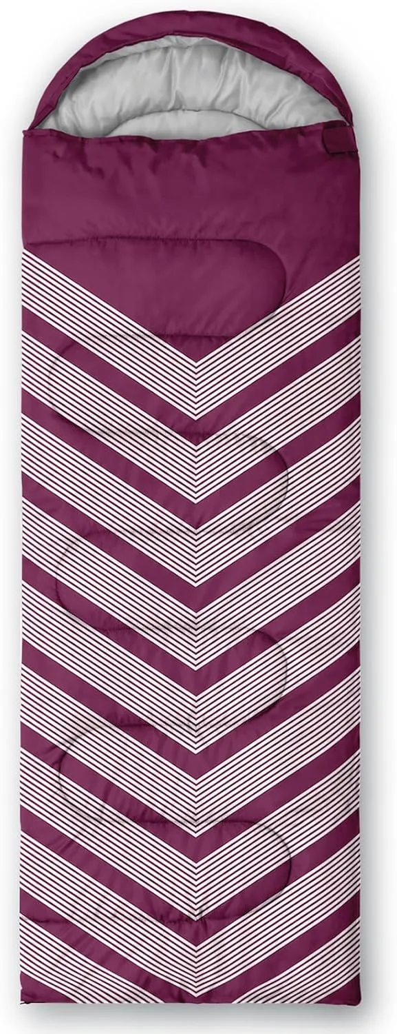 Axolotl Black and Grey Sleeping Bag for Adults,Stripe Camping Bag,3 Season Warm Cool Weather Backpacking Bag,Waterproof Portable Sleeping Bag with Compression Sack for Camping Hiking Outdoor Travel