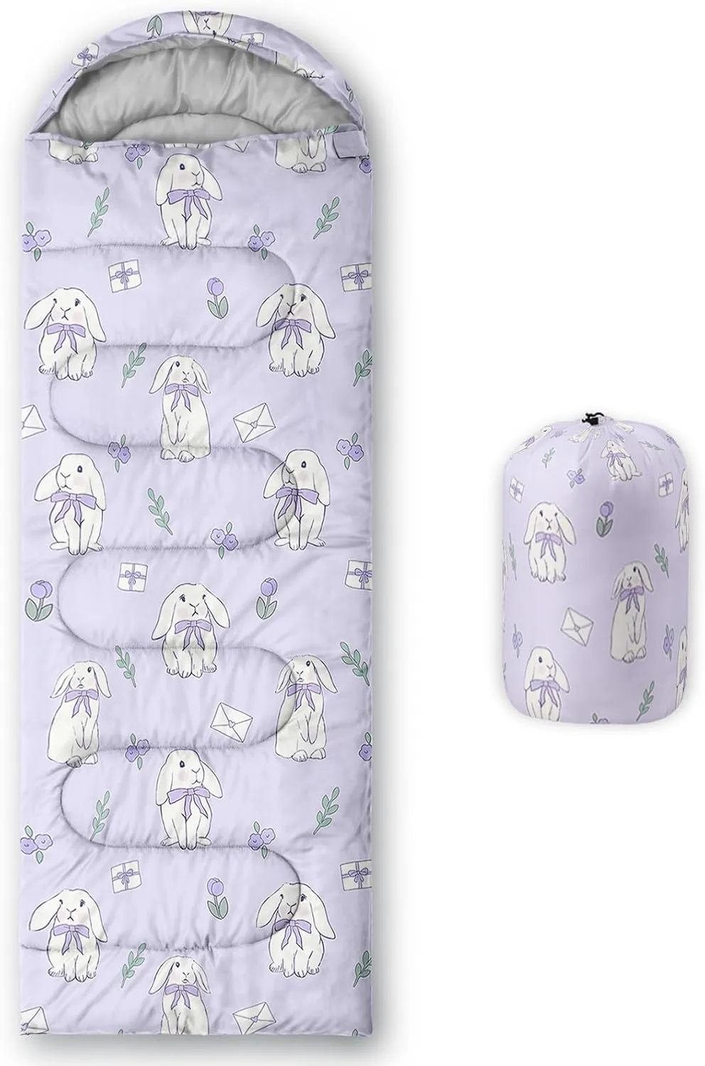 Axolotl Moon and Stars Sleeping Bag for Adults,Black White Waterproof Lightweight Camping Bag,3 Season Warm and Cool Weather Backpacking Bag for Women Men,Traveling and Outdoors Camping Gear Equipment