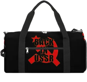 Back in USSR Hammer Unisex Gym Bag Waterproof Sports Duffels Travel Gear With Laundry Shoe Compartment