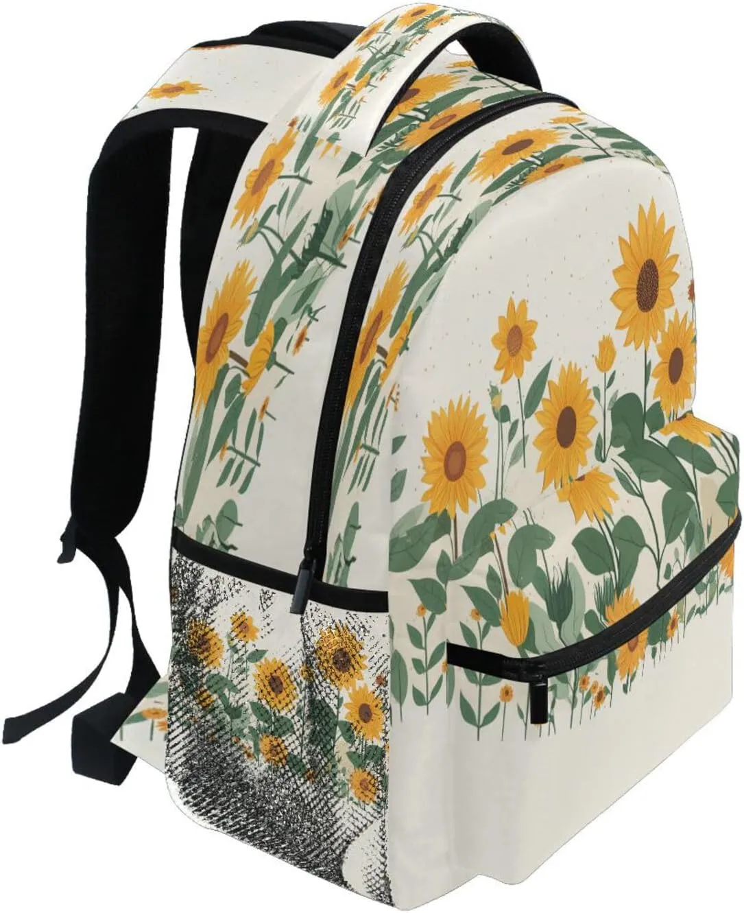 Backpack for Unisex Adult Waterproof Business Work Bag with Chest Strap for Travel Trip Parents' Day Beautiful Sunflower