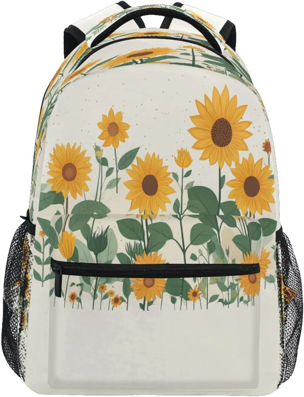 Backpack for Unisex Adult Waterproof Business Work Bag with Chest Strap for Travel Trip Parents' Day Beautiful Sunflower