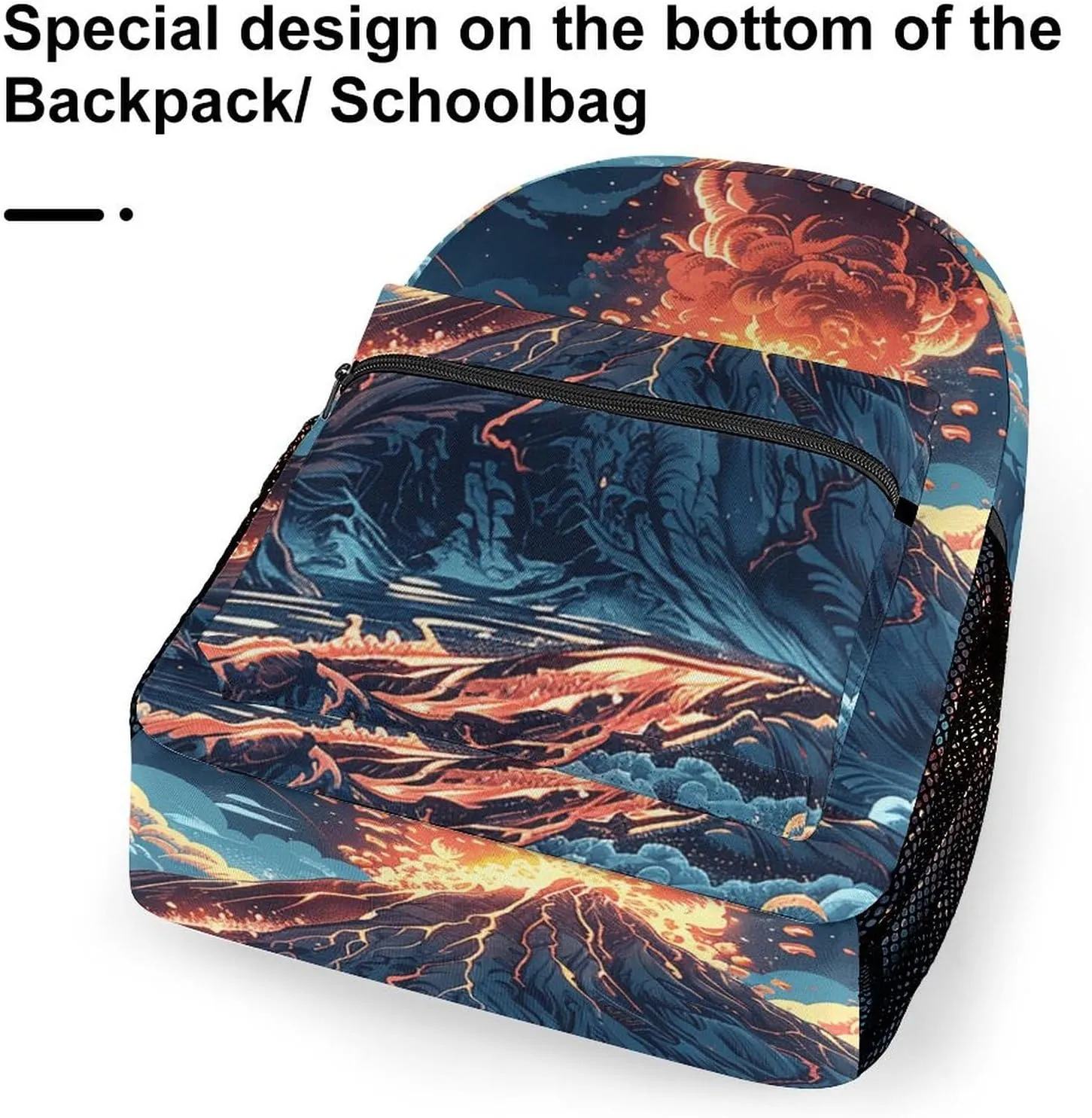 Backpack for Women Men Travel Depicts A Volcano Daypack Lightweight Laptop Bag Carry On Backpacks for Work